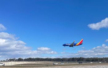Southwest Airlines plane landing at Baltimore/Washington International Airport