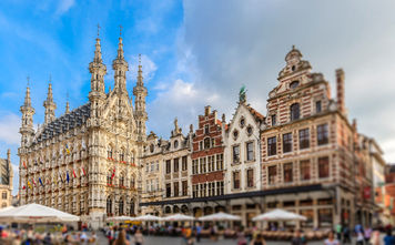 Grote Markt, town hall, main square, town square, Leuven, Belgium, Gothic
