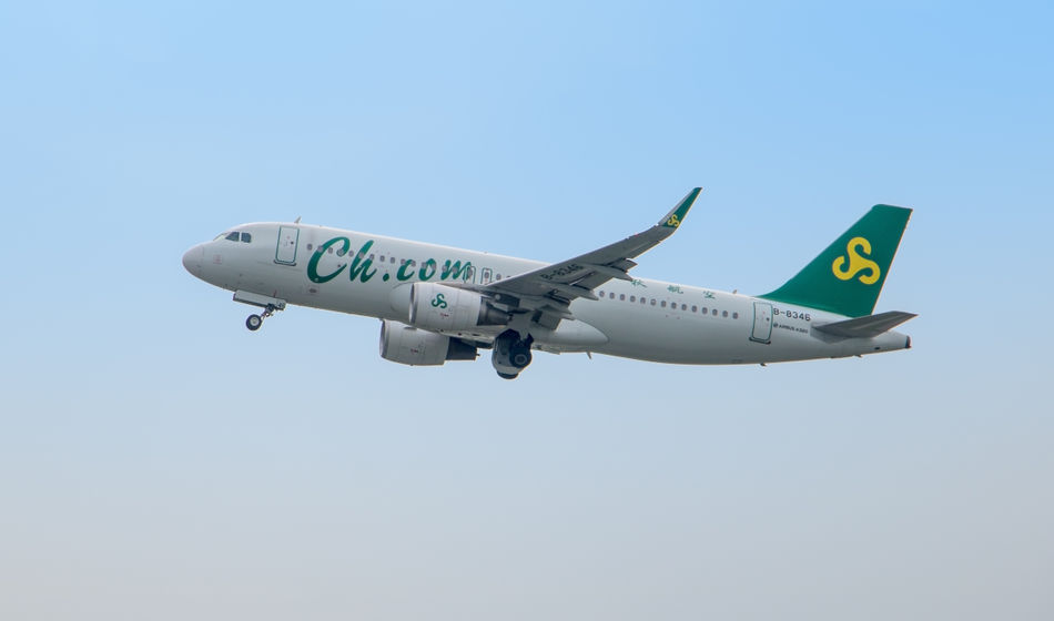 Spring Airlines plane in flight