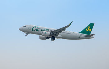 Spring Airlines plane in flight
