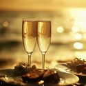 romance travel, luxury, beach, Champagne