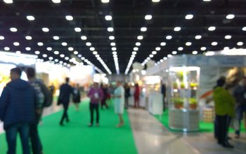 People at a trade show.