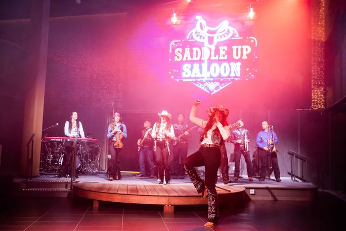 Celebrity Xcel has a new country music dance party called Saddle Up Saloon Celebrity Xcel has a new country music dance party called Saddle Up Saloon