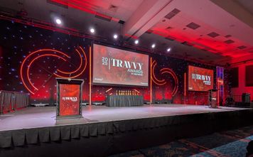 The stage at the 2025 Travvy Awards