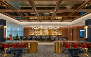 Bar area of Capital One's JFK Flagship Lounge