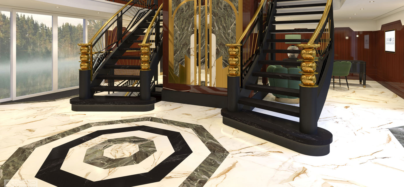 Image: A rendering of the lobby aboard S.S. Marlene (Photo Credit: Uniworld Boutique River Cruises)