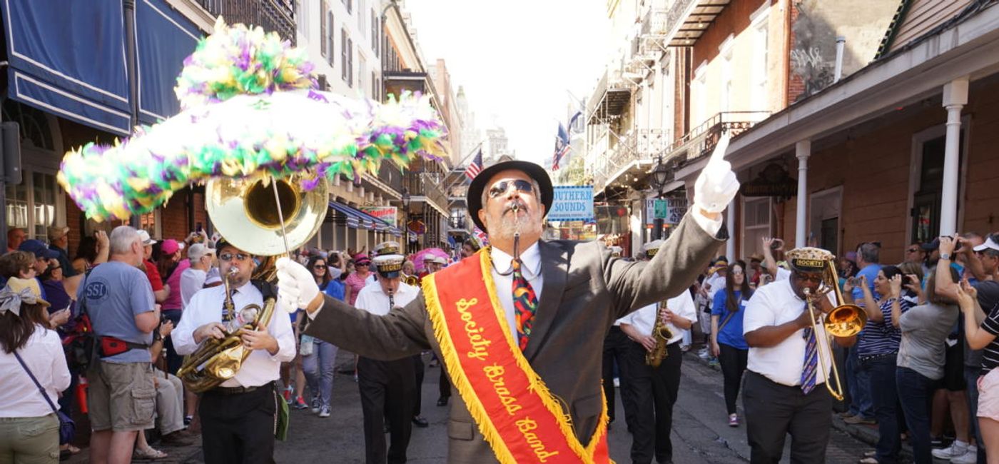 Image: Band playing at the New Orleans French Quarter Fest (Photo Credit: New Orleans & Company)