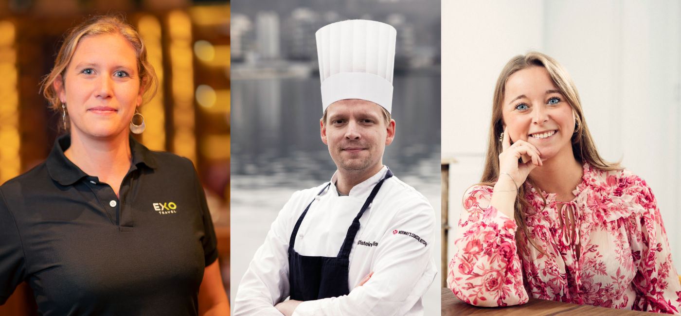 Image: L to R: Alexandra Michat, Øistein Nilsen, and Mathilde Six, the recipients of the 2025 USTOA Future Lights Award. (Photo Credit: USTOA)