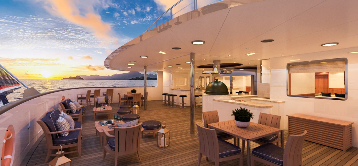 Image: Outdoor lounge aboard Aqua Lares. (Photo Credit: Aqua Expeditions)