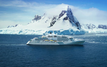 Silversea's Silver Endeavor sailing in Antarctica.
