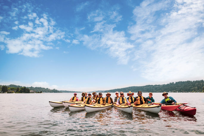 Kayaks on Lake Washington.