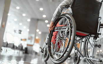 Wheelchair user at the airport.