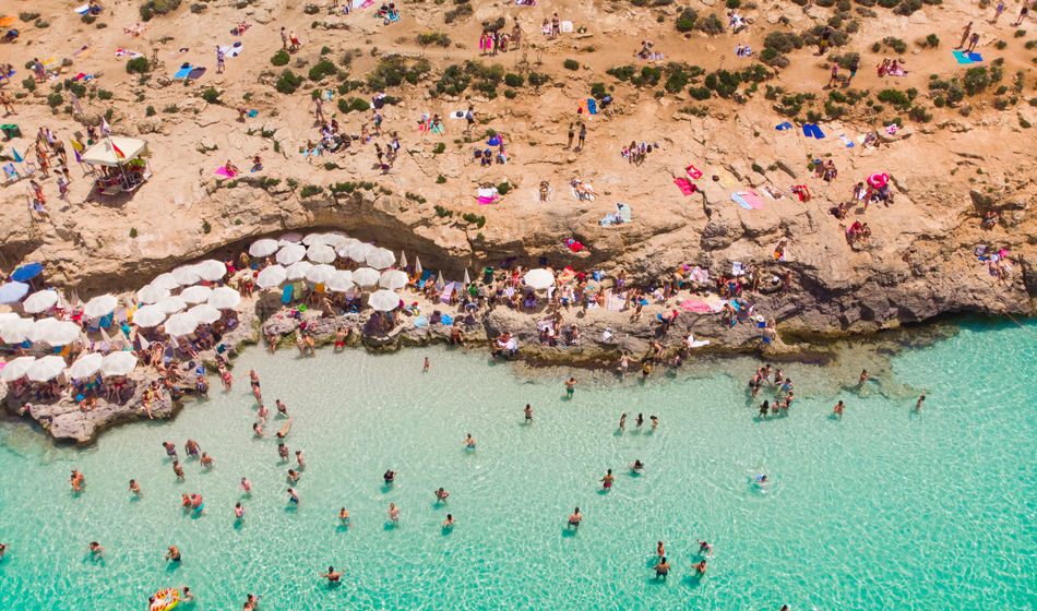The popular Blue Lagoon tourist spot in Malta.