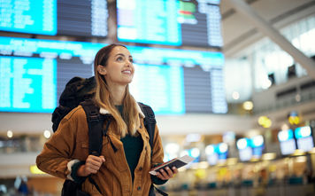 A young traveler arriving at her destination.