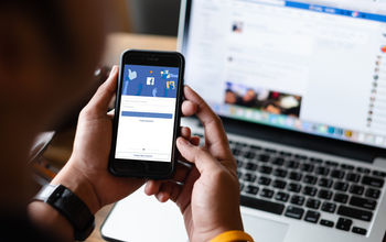 Facebook on mobile and laptop