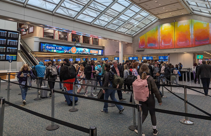 Orlando Airport Orlando Airport, tsa, security line, crowd, travelers, travel