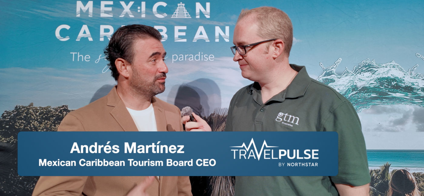 Photo: TravelPulse Editor-in-Chief Eric Bowman interviews Mexican Caribbean Tourism Board CEO Andrés Martínez (Photo Credit: Eric Bowman)