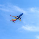 Southwest Airlines flight over Southern California