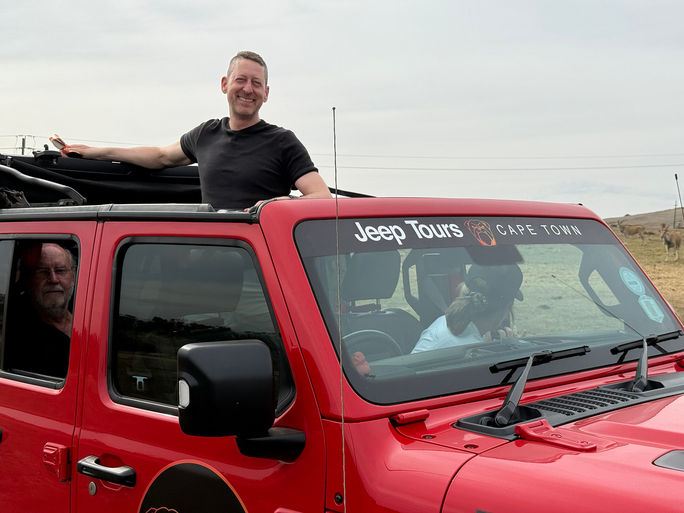 The author enjoying a Jeep Tour