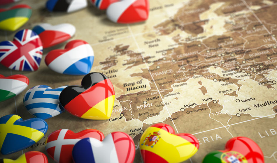 Map of Europe, Europe, map, travel, hearts