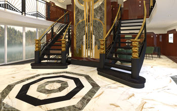 A rendering of the lobby aboard S.S. Marlene