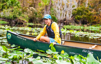 Canoeing in Florida's Lower Wekiva River Preserve State Park.