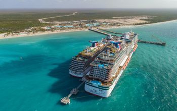 Mardi Gras and Carnival Pride dock at Celebration Key